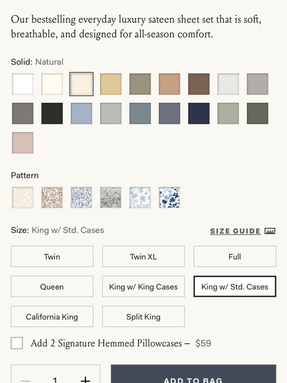 Boll & Branch Percale Hemmed Sheet Set — Ivory - Picture 5 of 10